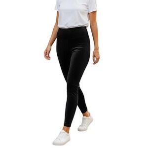 SPANX Black Velvet High Waisted Leggings Size Large